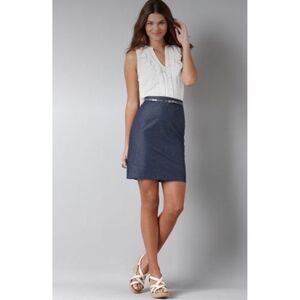 LOFT Clip Dot And Polished Denim Dress, size 4